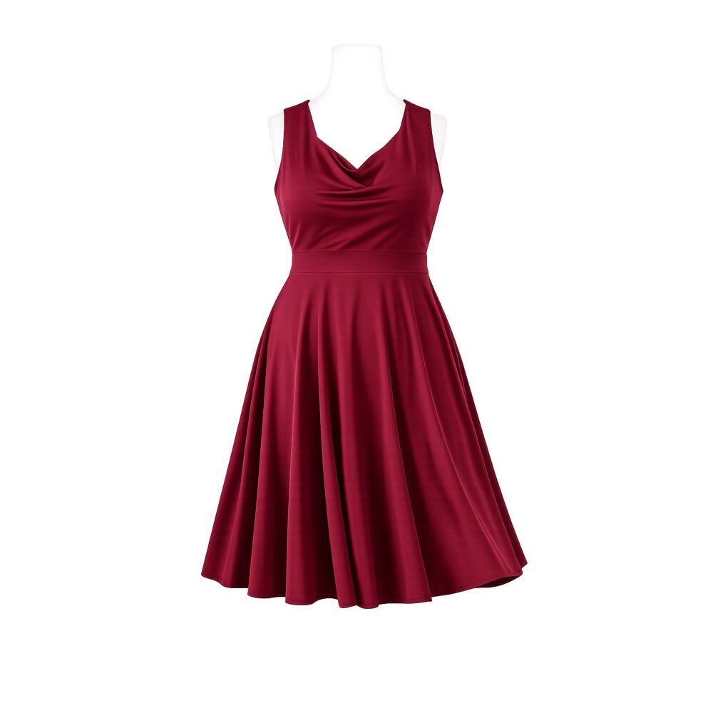 Torrid Fit & Flare Burgundy Skater Dress - Size 28 Plus